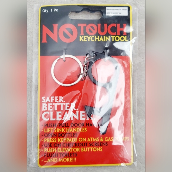NIP No Touch Keychain Tool Black Metal - Picture 2 of 4